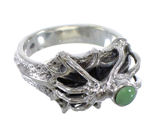 Silver Southwestern Turquoise Spider Jewelry Ring Size 5-3/4 AX53030